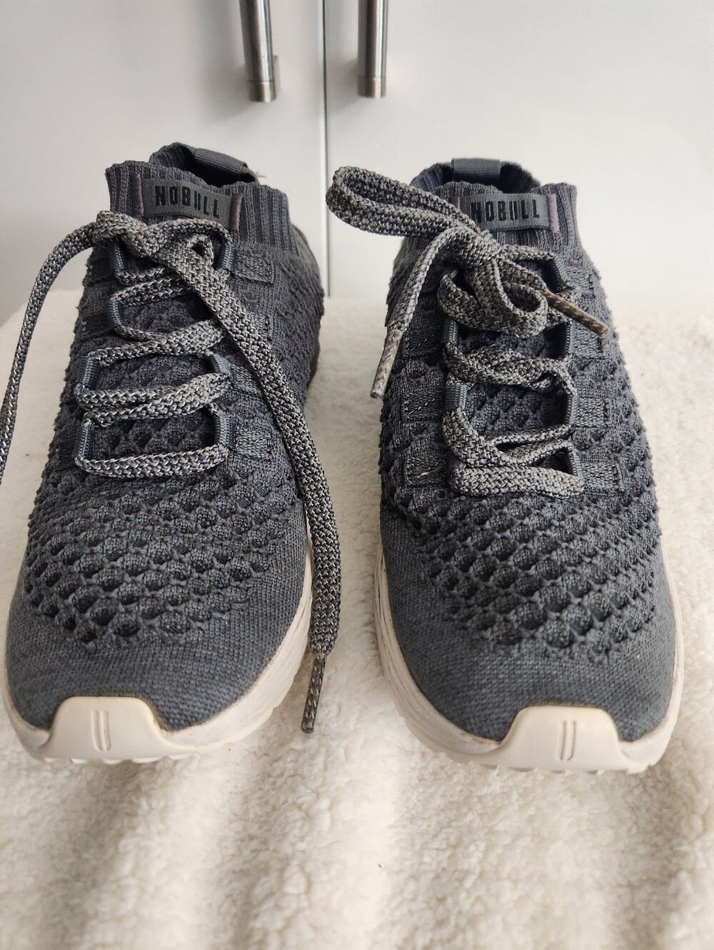 NOBULL Charcoal Knit Athletic Trainers with Cream Soles